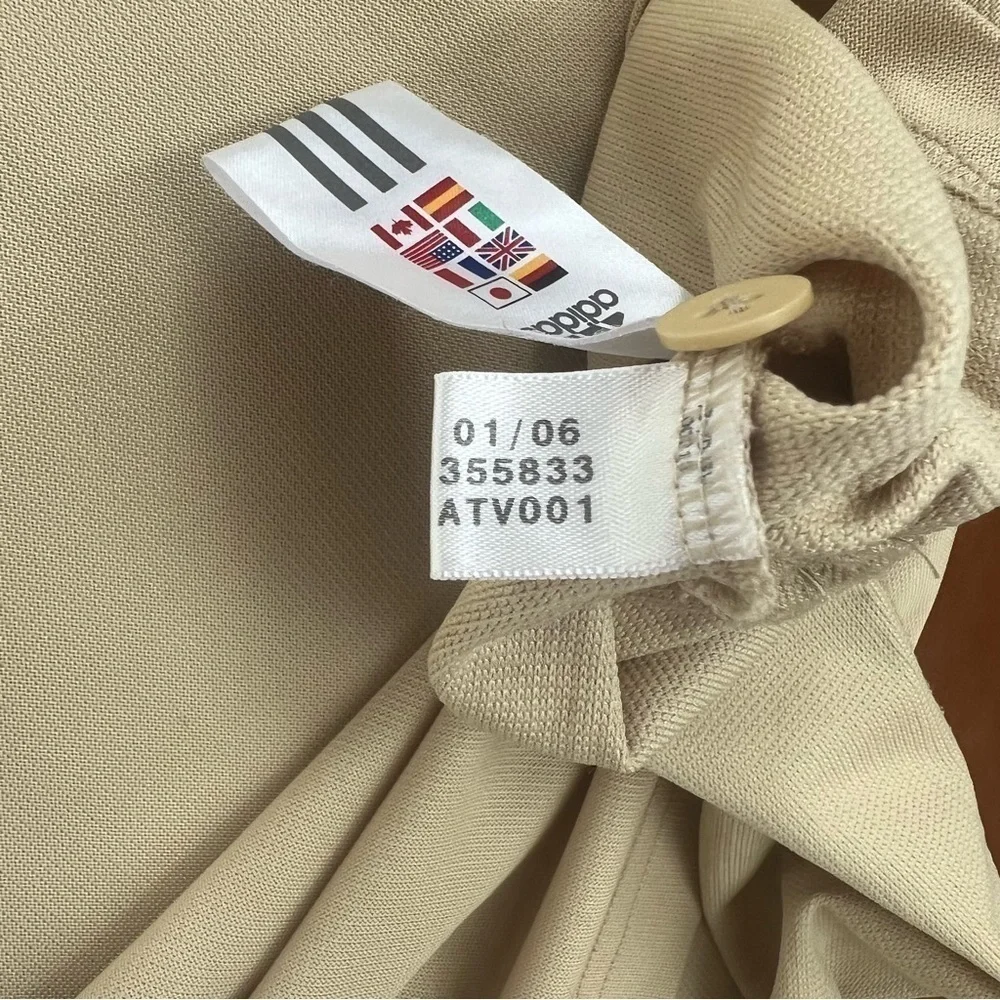 Adidas Climalite Golf Polo Shirt Y2K Men’s Sz L Beige Athletic Athleisure